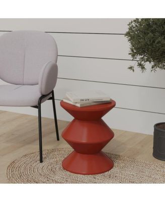 Aura Modern Plastic Side End Table, Indoor/Outdoor Use, Brown