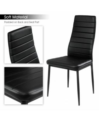 5 Piece Table Chair Kitchen Dining Set Furniture Glass Metal