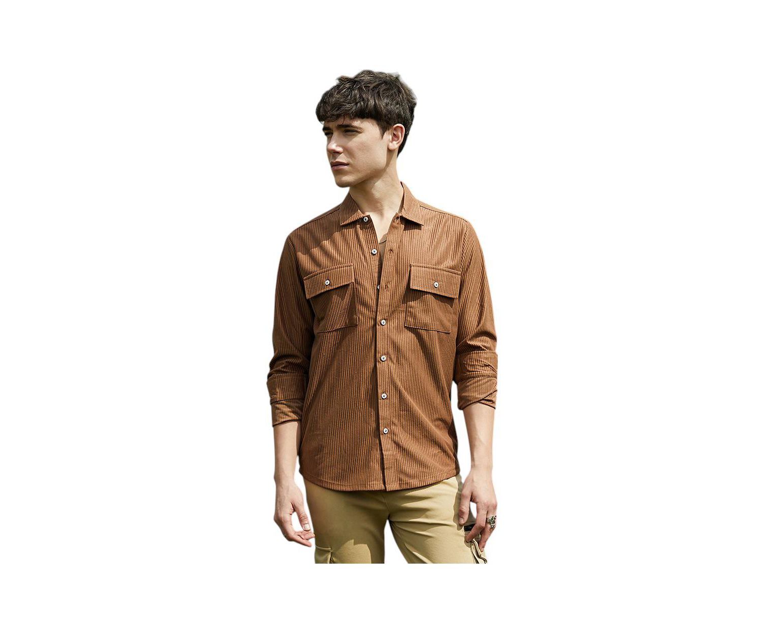 Men's Solid Ribbed Utility Shirt