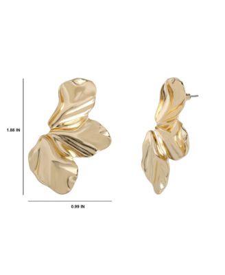 Gold-Tone Leaf Statement Earrings