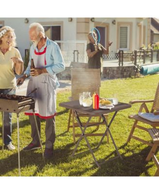 23.5" Square Folding Table Indoor Outdoor Foldable Plastic Table