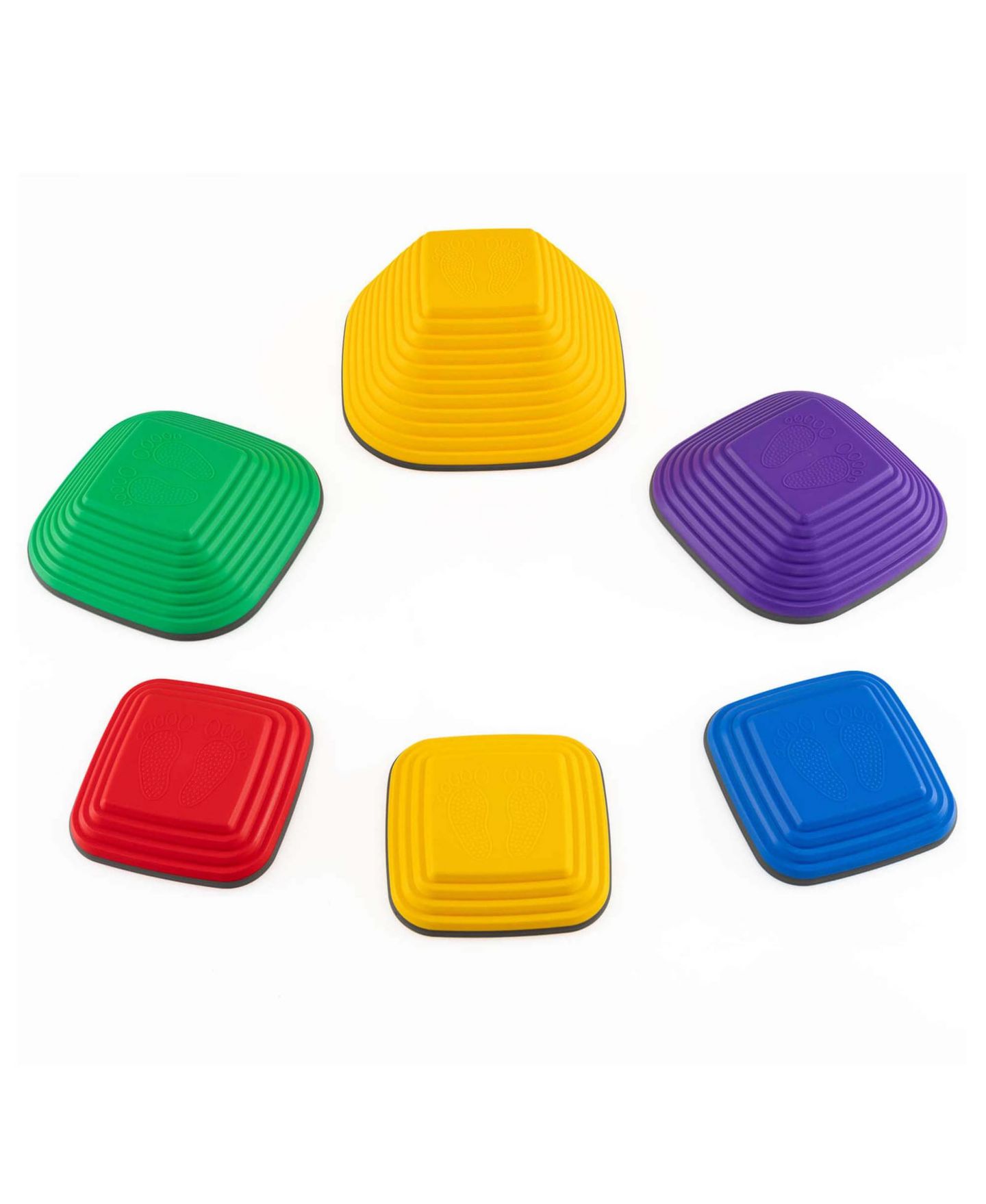 Детские игрушки Costway Non-Slip Balance Blocks Stepping Stones, 177 lbs Capacity, 6-Piece Set, от 3 лет, цвет: Жёлтый — фото 8