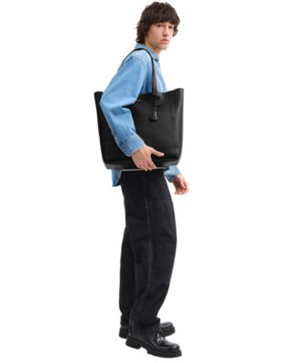 Natural Grain Leather Broadway Tote Bag