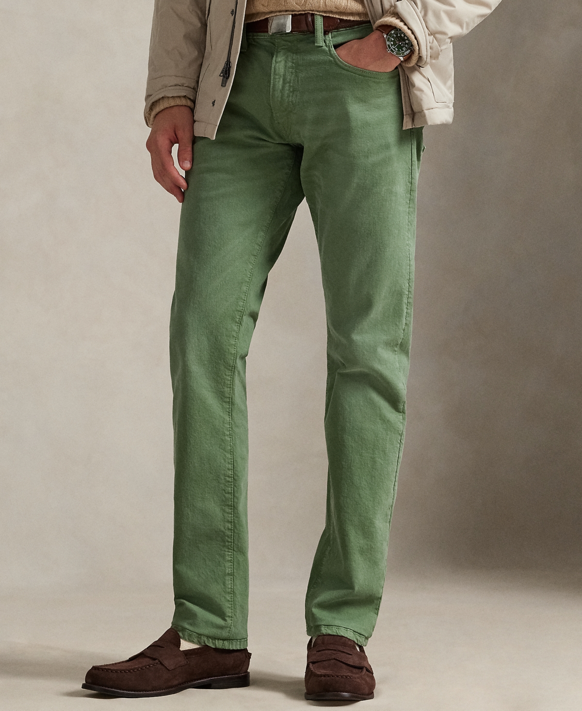 Polo Ralph Lauren Men's Varick Slim Straight Stretch Jeans In Green