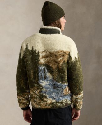 Men's Long Sleeve Curly Hi-Pile Fleece Jacket