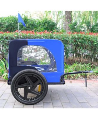 Pet Bike Trailer,Suitable for Small & Medium Pets Easy Folding Cart Frame Quick Release Wheel Blue