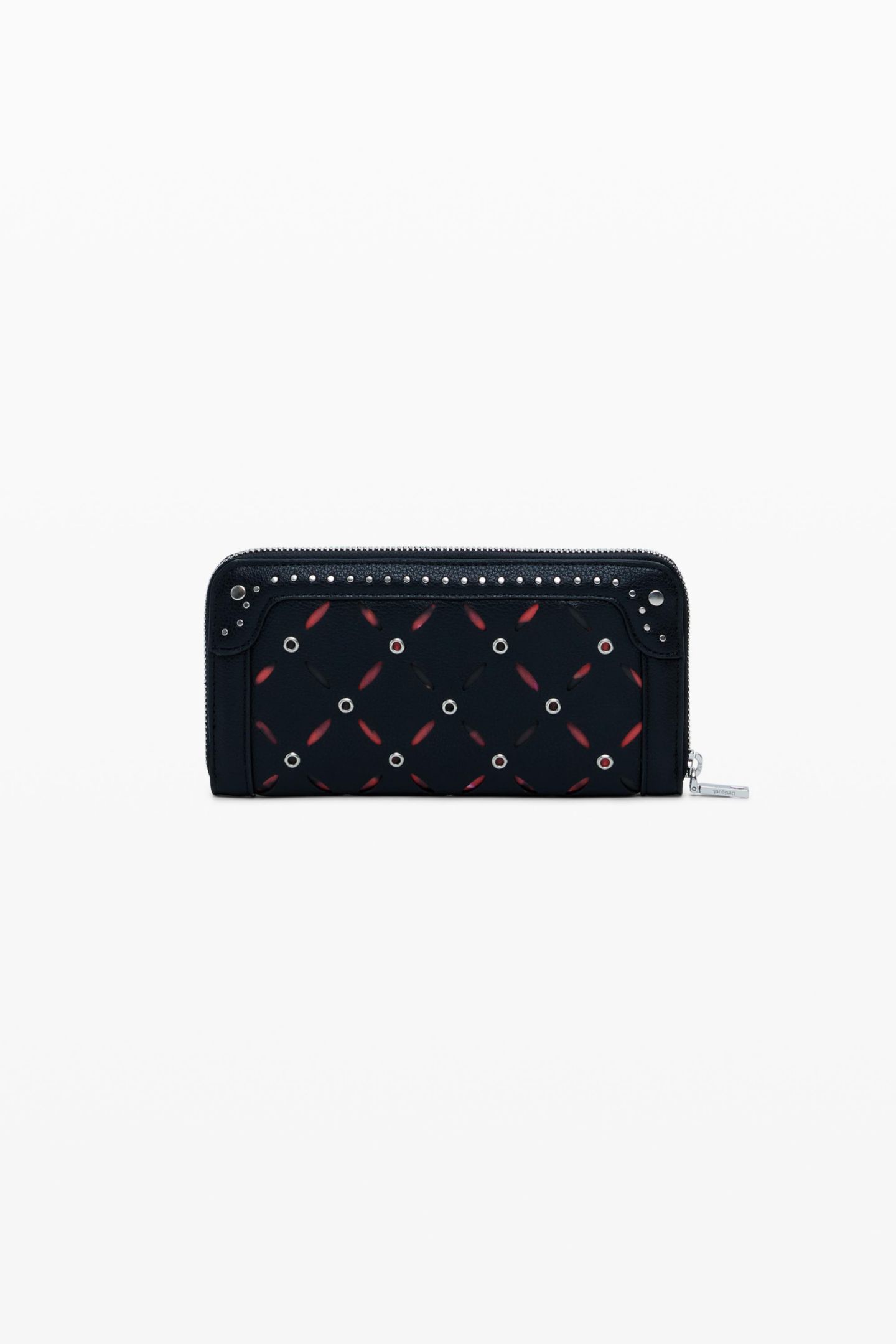 Женский кошелёк Desigual Large perforated studded wallet, цвет: Чёрный — фото 3