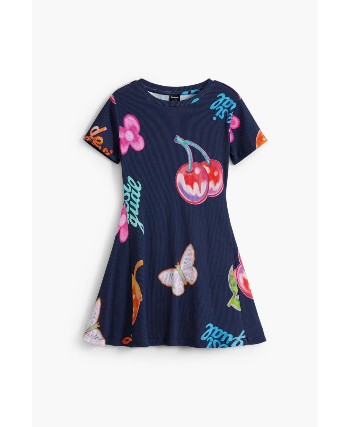Desigual Girls Girls's Fruit Skater Dress In Blue