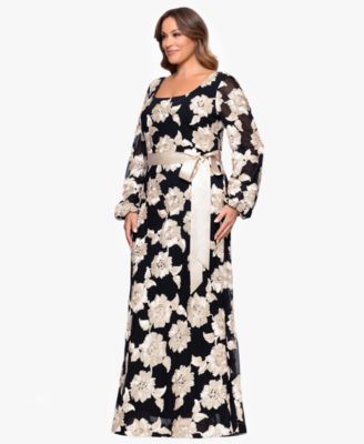 Plus Size Square Neck Stretch Rib Long Dress