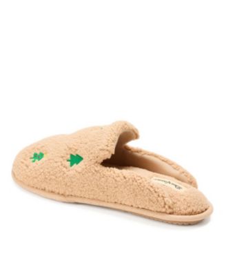 Women's Christmas Tree Teddy Scuff Slipper