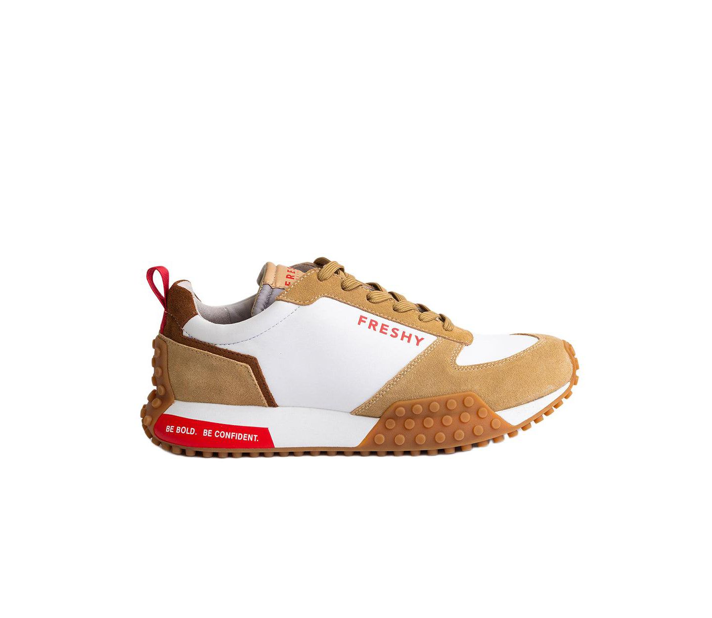 Мужские кроссовки FRESHY Smoove Trainer Core, цвет: Коньячный / Белый — фото 1