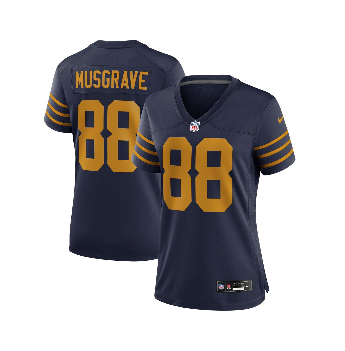 Женский топ Nike Luke Musgrave Navy Green Bay Packers The 1923 Classic Game Jersey — фото 1