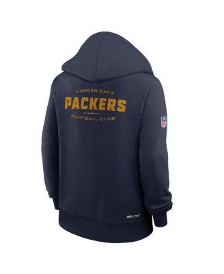 Women's Navy Green Bay Packers The 1923 Classic Sideline Dri-FIT Pullover Hoodie