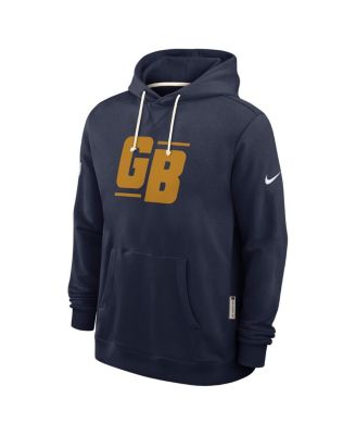Men's Navy Green Bay Packers The 1923 Classic Sideline Dri-FIT Pullover Hoodie