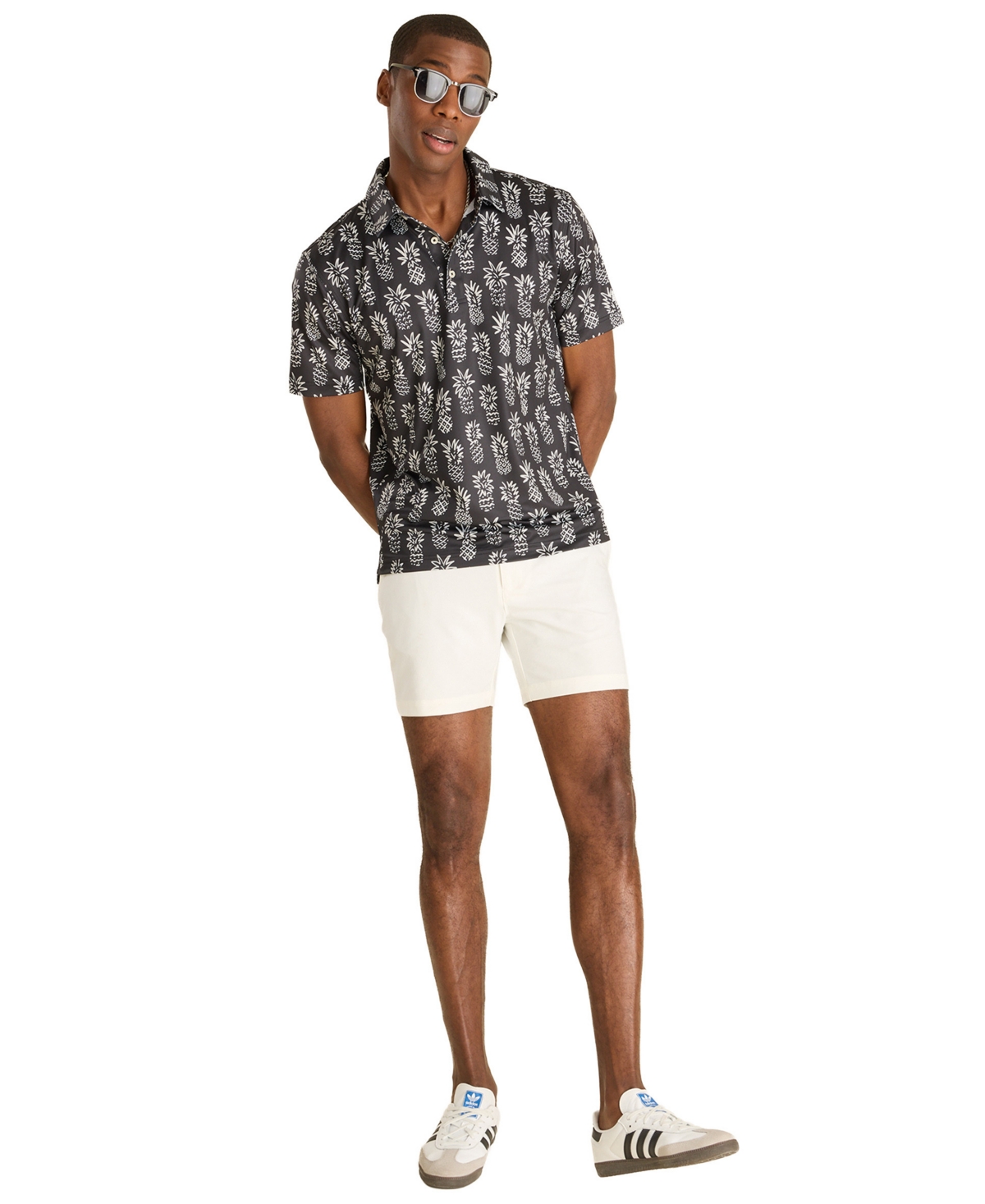Chubbies Men's The Sketchapples Performance Polo Shirt In Black