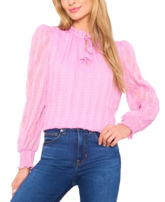 CeCe - Women's Smocked Cuff Ruffle Top