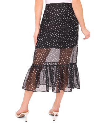 Women's Ruffle Tier A-Line Midi Skirt