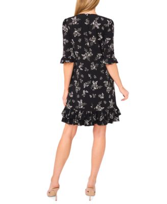 Women's V-Neck Tiered Ruffles Shift Dress