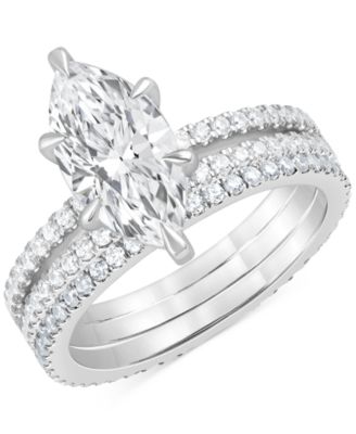 Badgley Mischka - Certified Lab Grown Diamond Marquise & Round Bridal Set (3 ct. t.w.) in 14k Gold