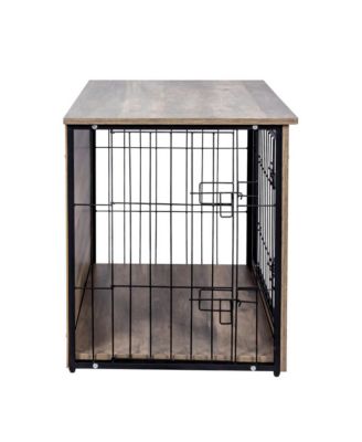 Medium Wooden Dog Crate  Indoor Dog Kennel with Double Doors
