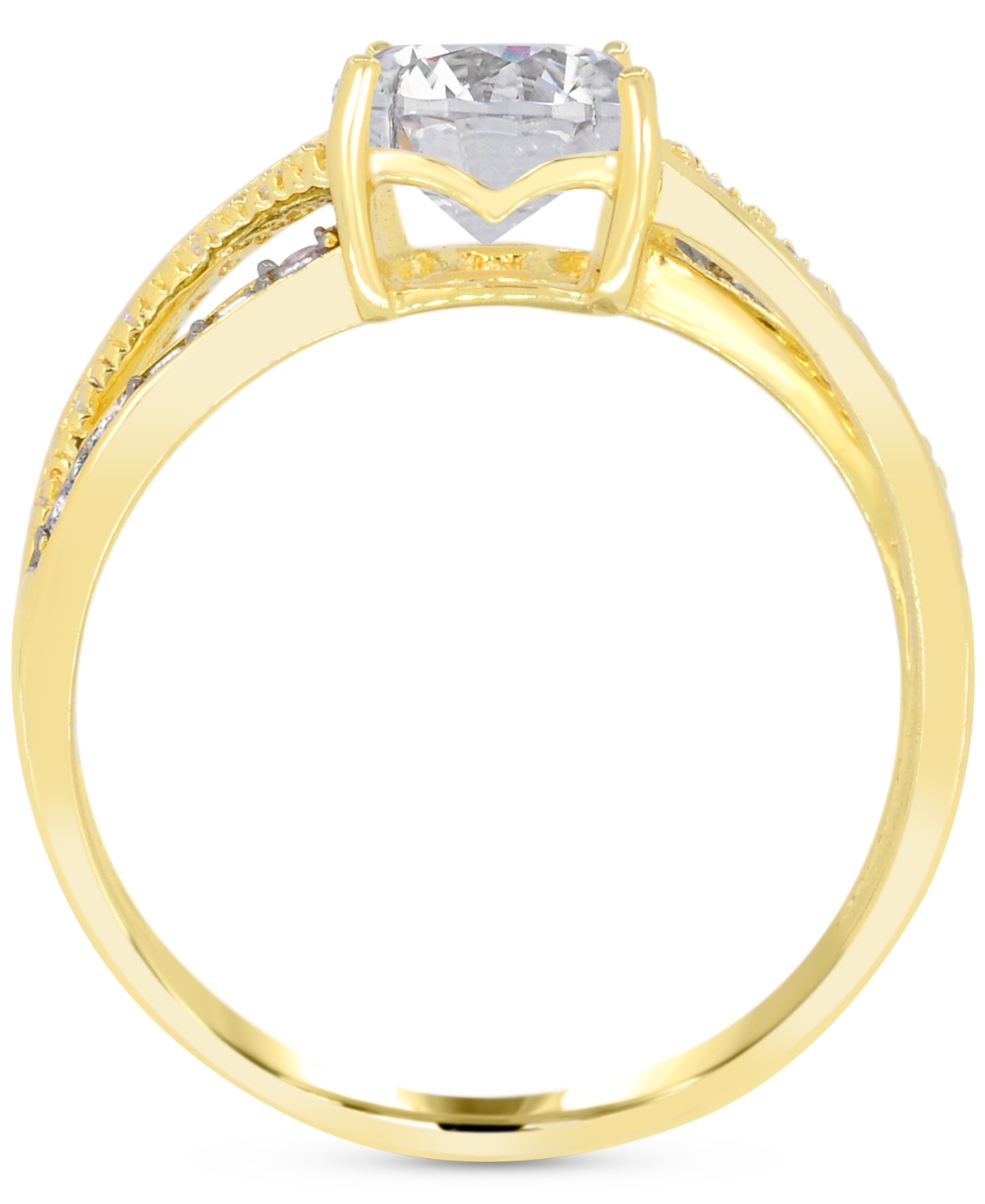 Macy's Lab-grown Ruby (2 Ct. T.w.) & Diamond Accent Swirl Ring In 14k Gold-plated Sterling Silver In White