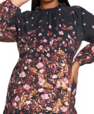 Plus Size Placement Shift Midi Dress