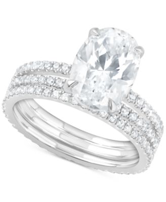 Badgley Mischka - Certified Lab Grown Diamond Oval & Round Bridal Set (3 ct. t.w.) in 14k Gold