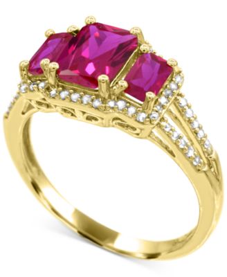 Lab Grown Sapphire (1-1/3 ct. t.w) and Lab Grown White Sapphire (1/8 ct. t.w) Ring in Sterling Silver