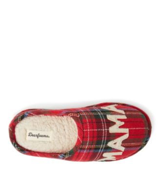Women's Plaid Mama Bear Mom Clog House Slipper