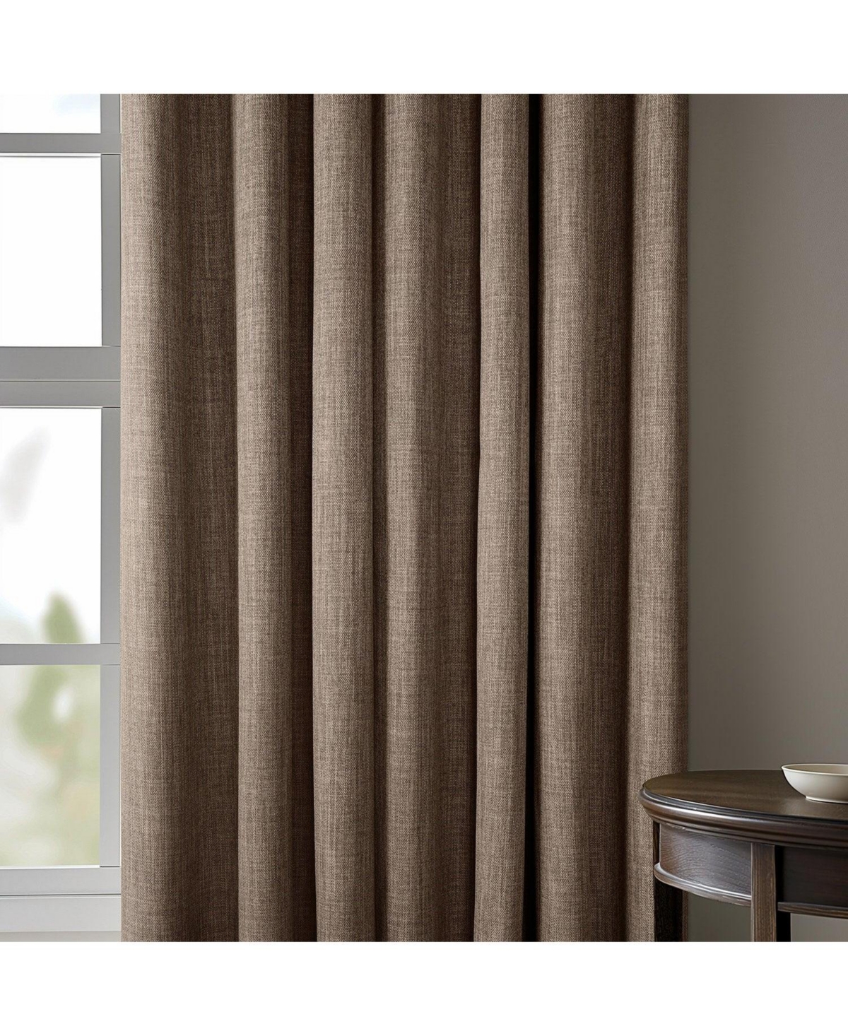 Half Price Drapes Extra Wide Textured Faux Linen Room Darkening Curtain