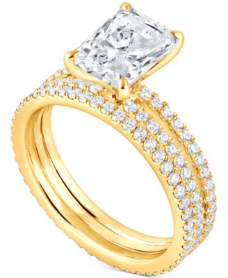 Badgley Mischka Certified Lab Grown Diamond Radiant Bridal Set (3 ct. t.w.) in 14k Gold