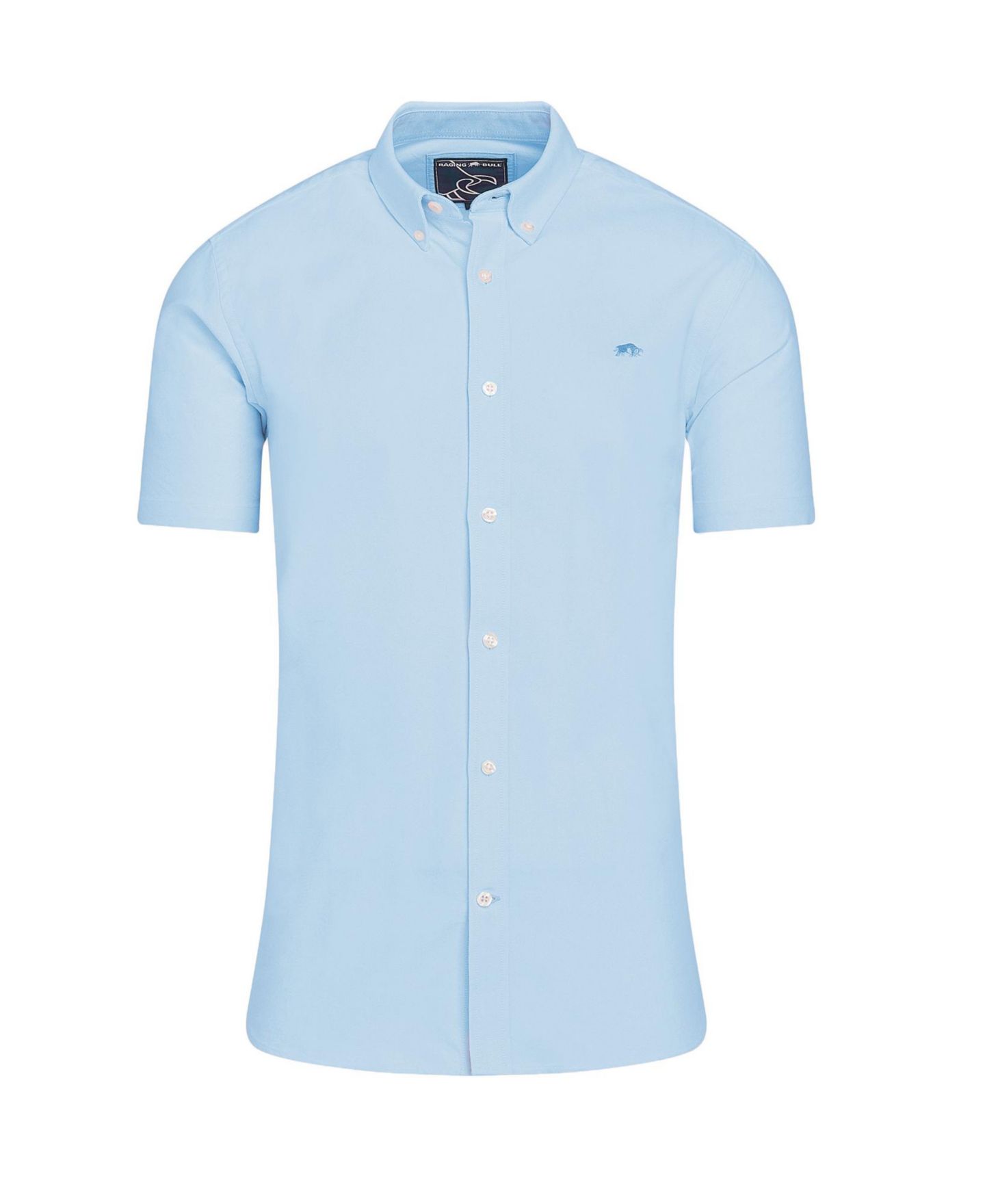 Мужская рубашка Raging Bull Short Sleeve Lightweight Oxford, цвет: Небесно-голубой — фото 2