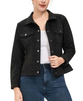 Women's Faux Suede Trucker Jacket
