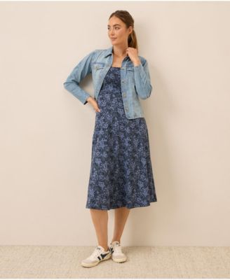 Women's Fit & Flare Scoop Midi Dress