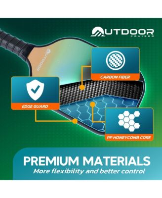 USAPA approved pickleball set with 2 fiberglass paddles, 4 balls, grip tapes & carry bag. Lightweight, durable & shock-absorbing grip