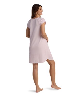 Women's Short Sleeve Solid Night Dress