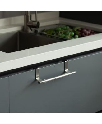 Chrome Over the Door Extendable Towel Holder Rack for the Kitchen, Vanity, and Bathroom