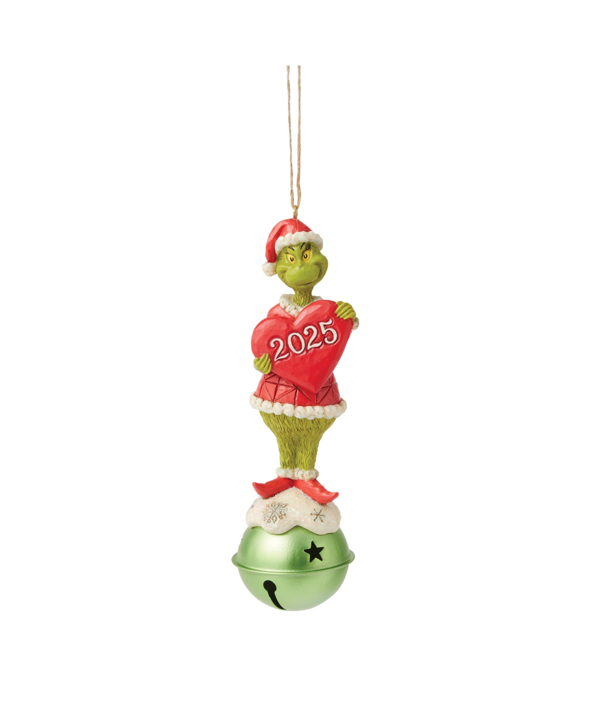 Jim Shore Grinch On Bell Dated 2025 Ornament In Multi