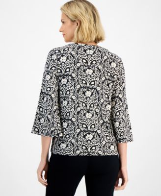 Petite Embellished V-Neck Top