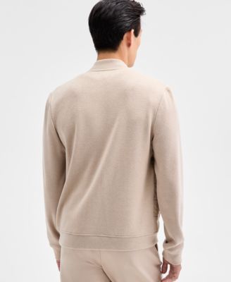 Men's Long Sleeve Mixed Media Jacket, Macy's Exclusive