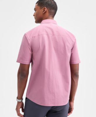 Men's Short Sleeve One-Pocket Button-Front Shirt, Macy's Exclusive