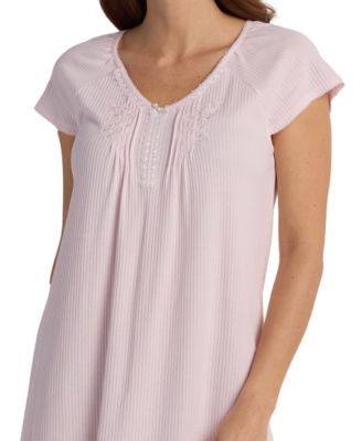 Women's Short Sleeve Solid Night Dress