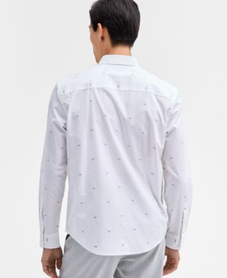 Men's Long Sleeve Dobby Geo Print Button-Front Shirt, Macy's Exclusive