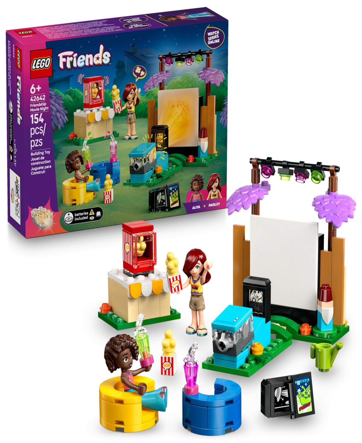 Lego Friends Friendship Movie Night 42642 Toy Building Set, 154 Pieces In Multi