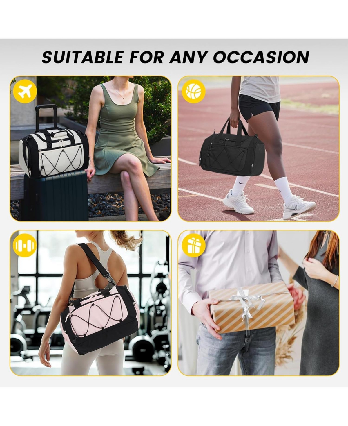 Urtala Gym Bag for Men - 18 Inches Small Duffle Bag with Shoe Compartment, Lightweight Travel Bag for Sports, Gym & Weekend Trips