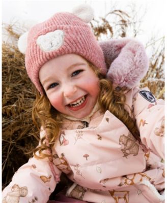 Baby Girl Lined Baby Winter Knit Hat with Ear Flaps Dusty Pink - Baby|Toddler