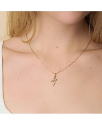 14K Gold Plated Snake Charm Necklace