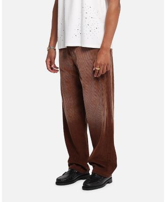 Men's Corduroy Wash Pants, Brown - 38
