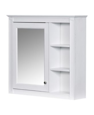 30" x 28" Bathroom Medicine Cabinet with Mirror and 3 Open Shelves, Wall-Mounted (No Vanity)