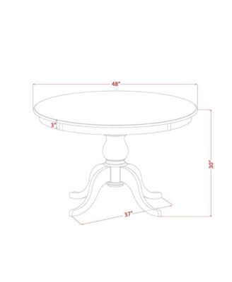 5-Pc Dining Set A Pedestal Dining Table & 4 Light Tan Linen Fabric Padded Chairs